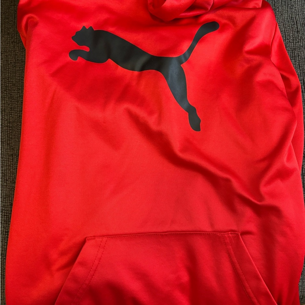 Puma Red Hoodie with Black Puma Logo